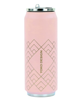 Cutie izoterma cu pai, 500 ml, model Art Deco Rose - YOKO DESIGN